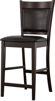 Latitude Run Black And Espresso Upholstered Counter Height Stools (Set Of 2)