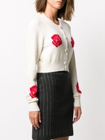 Thumbnail for your product : Barrie Roses Intarsia Cropped Cardigan
