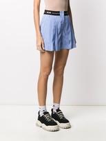 Thumbnail for your product : MSGM Logo-Waistband Striped Shorts