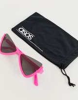 Thumbnail for your product : ASOS Design DESIGN half frame plastic butterfly sunglasses