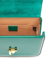 Thumbnail for your product : Gucci Sylvie 1969 Small Patent-leather Shoulder Bag - Green