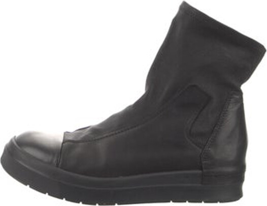 Cinzia Araia Leather Ankle Combat Boots Black Round-Toes Unfortunately, due to restrictions, this item may not be eligible for shipping in all areas.