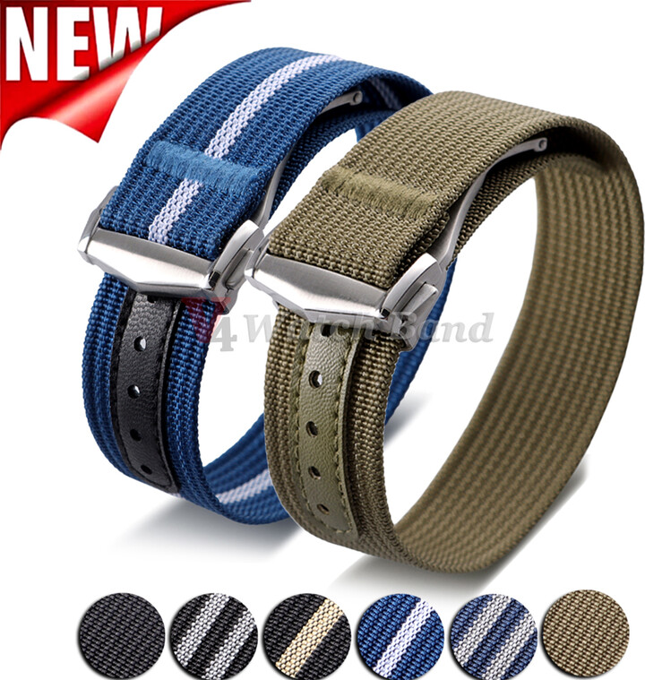 20mm Nylon Watch Strap for Seiko for Tudor Loop Fastener Watch Band for Omega Men Women Military Sport Waterproof Wrist Bracelet
