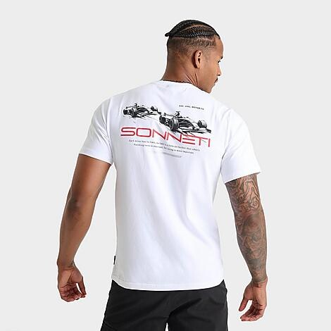 Sonneti Men's Speeder T-Shirt in White/Mars Red | Size: Large