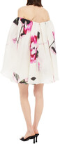Thumbnail for your product : Carolina Herrera Cape-effect Off-the-shoulder Printed Silk-organza Mini Dress