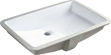 Allora USA 16.5'' White/Gray Porcelain Rectangular Undermount Bathroom Sink