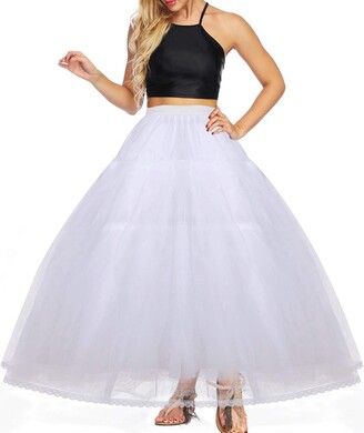 YULUOSHA Women's 4/8 Layers Ball Gowns Hoopless Floor Length Crinoline  Petticoat Underskirt Slips Skirts for Wedding Dress - ShopStyle Lingerie &  Nightwear