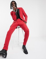 Thumbnail for your product : ASOS DESIGN super skinny blazer in red