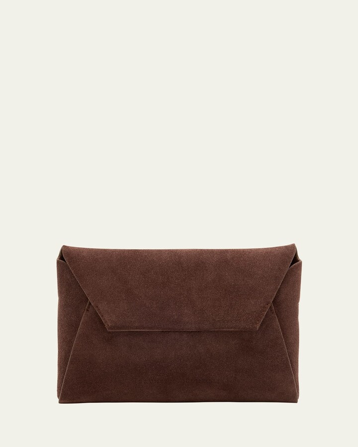 Brunello Cucinelli Duo Monili Suede Pouchette Crossbody Bag