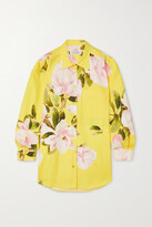 Thumbnail for your product : Valentino Floral-print Cotton And Silk-blend Jacket - Yellow