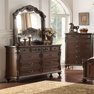 Bloomsbury Market Traditional Formal Unique Design Dresser With Mirror