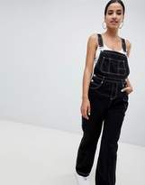 Thumbnail for your product : Missguided contrast stitch dungarees in black