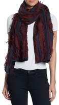 Thumbnail for your product : Chloé Cotton, Wool & Silk Fil Coupe Striped Scarf