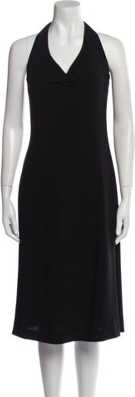 Rene Lezard Sheath Dress Black Halterneck