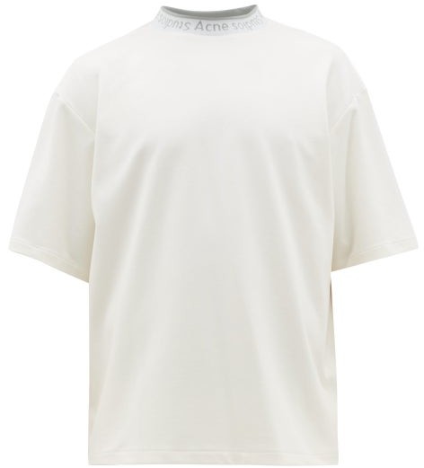 Acne Studios Extorr Logo Jacquard Cotton Jersey T Shirt Mens