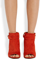 Thumbnail for your product : Givenchy Suede Peep-toe Ankle Boots - Red