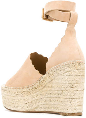Chloé scalloped wedge sandals