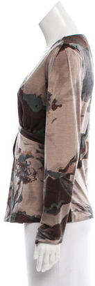 Etro Wool Printed V-Neck Top w/ Tags