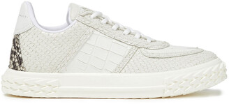 Giuseppe Zanotti Blabber Croc And Snake-effect Leather Sneakers