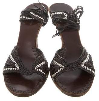 Bottega Veneta Leather Lace-Up Sandals