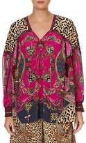 Thumbnail for your product : Camilla Mixed-Print Neck-Tie Blouse