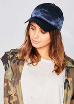 Thumbnail for your product : Missy Empire Genny Navy Satin Snapback