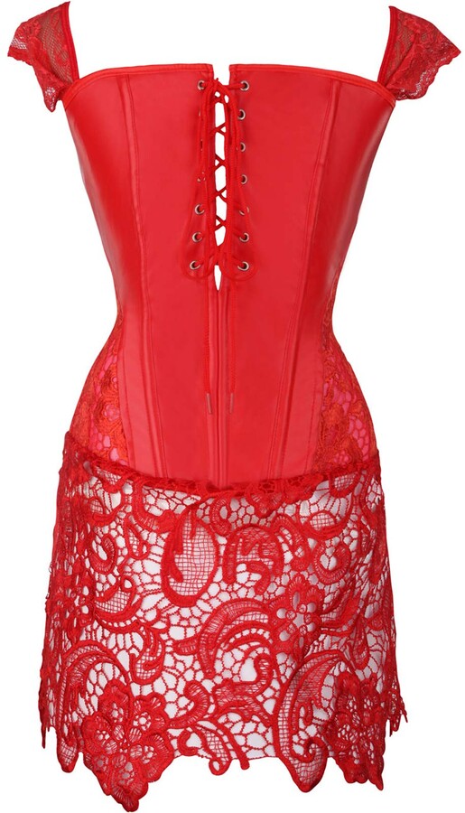 YANGLIXIA Women Slim Bustier Corset Top Dress Set Corset Strapless