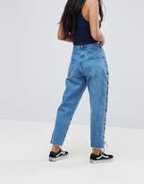 Thumbnail for your product : Chorus Petite Lace Up Side Mom Jeans