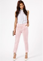 Thumbnail for your product : Missguided Tazia Seam Cigarette Trousers In Baby Pink
