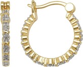 Thumbnail for your product : Unbranded 18k Gold Over Brass and Silver-Plated Diamond Accent Hoop Earrings