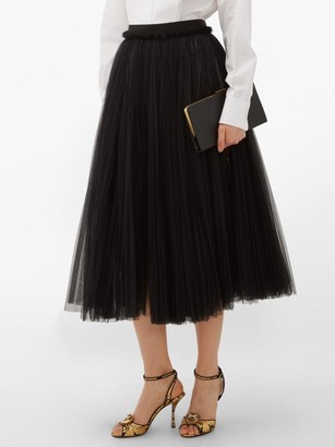 Dolce & Gabbana Layered Tulle Midi Skirt - Black