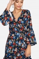 Thumbnail for your product : Girls On Film Harlem Wrap Dress in Navy Floral