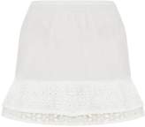 Thumbnail for your product : PrettyLittleThing Petite White Broderie Anglaise Detail Mini Skirt