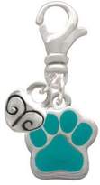 Thumbnail for your product : Cheer Bunny Small Teal Paw Mini Heart Clip On Charm
