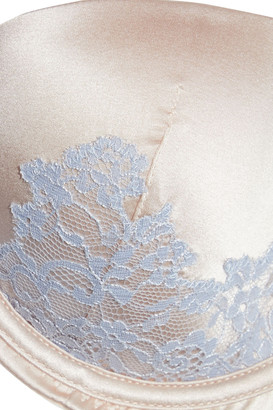 Myla Grosvenor Square Lace-trimmed Stretch-silk Satin Balconette Bra