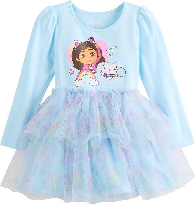 Girls 4-12 Gabby's Dollhouse Rainbows And Lollipops Tiered Tutu Dress