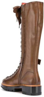 Santoni lace-up high boots