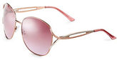 Thumbnail for your product : Nine West Metal Large Round Sunglasses w/ Split Temple-GUNMETAL-One Size