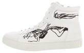 Thumbnail for your product : Yohji Yamamoto 2016 High Cut Illustration Sneakers w/ Tags