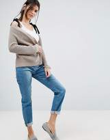Thumbnail for your product : ASOS Cardigan in Boxy Shape with Cold Shoulder Detail