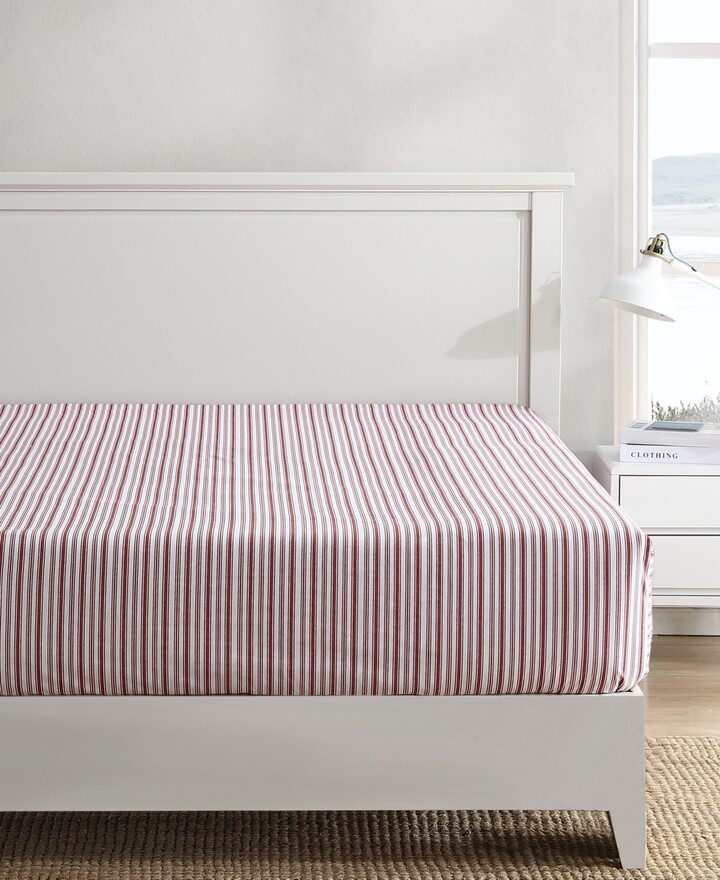 Nautica Coleridge Stripe Cotton Percale Fitted Sheet, Twin