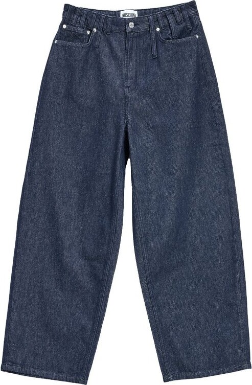 Moschino Logo Patch Wide-Leg Jeans