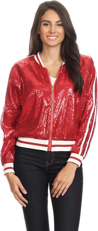 red sparkle jacket