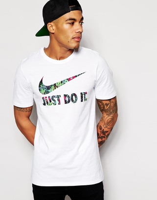 B.young Nike T-Shirt With 'Just Do It' Floral Swoosh