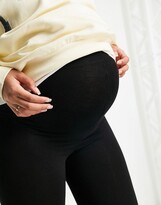 Thumbnail for your product : ASOS Maternity DESIGN Maternity Tall 2 pack leggings in black - BLACK