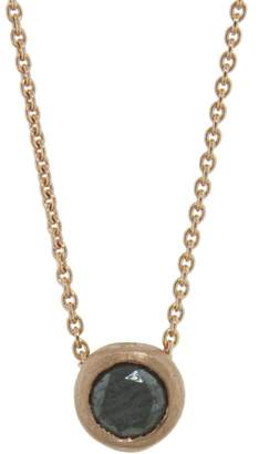 Tate Black Diamond Circle Necklace - Rose Gold