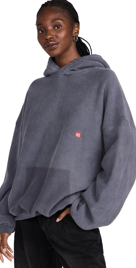 Alexander Wang Sweatshirt Hoodie with Shadow Pocket and Glitter