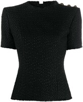 Thumbnail for your product : Balmain Button-Embellished Tweed Top