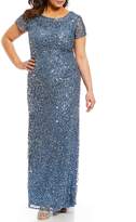 Thumbnail for your product : Adrianna Papell Plus Short-Sleeve Sequined Gown