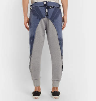 Alanui Alanui + Tapered Panelled Cashmere-Intarsia And Loopback Cotton-Jersey Sweatpants